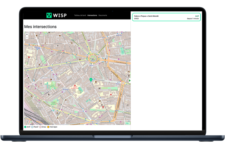 Capture de l'écran de présentation des intersections WISP